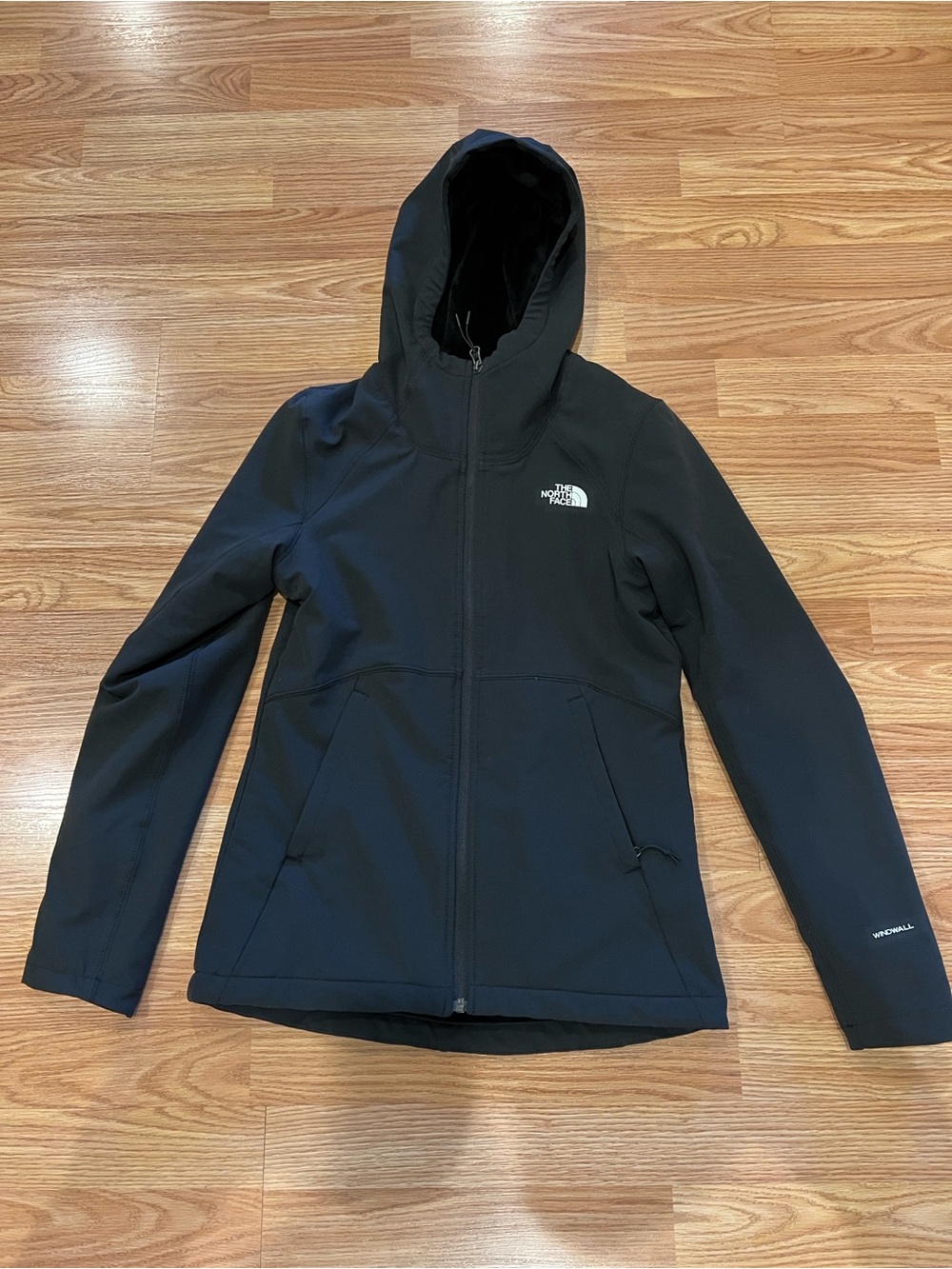 The North Face Women's Black Hooded Softshell Jacket with Logo